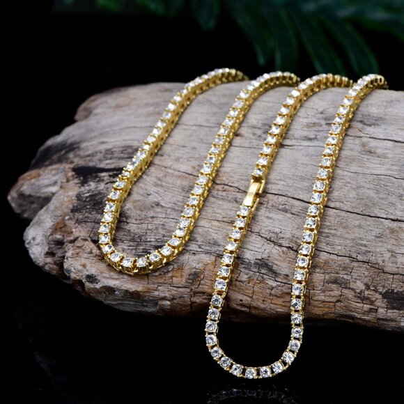 ⭐ Large 22" Diamond Infinity Necklace With 5mm Diamonds 18k Gold Pltd ⭐ - Picture 3 of 4